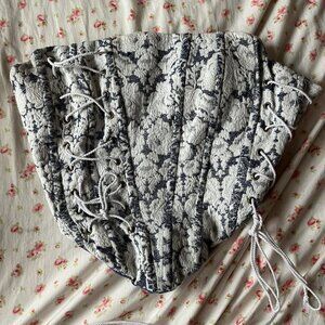 Oh Polly Women's White and Blue Corset